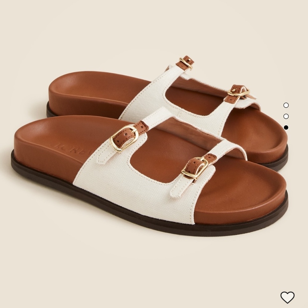 LIKE NEW J Crew New Colbie buckle sandals in canvas and leather - size 8.5